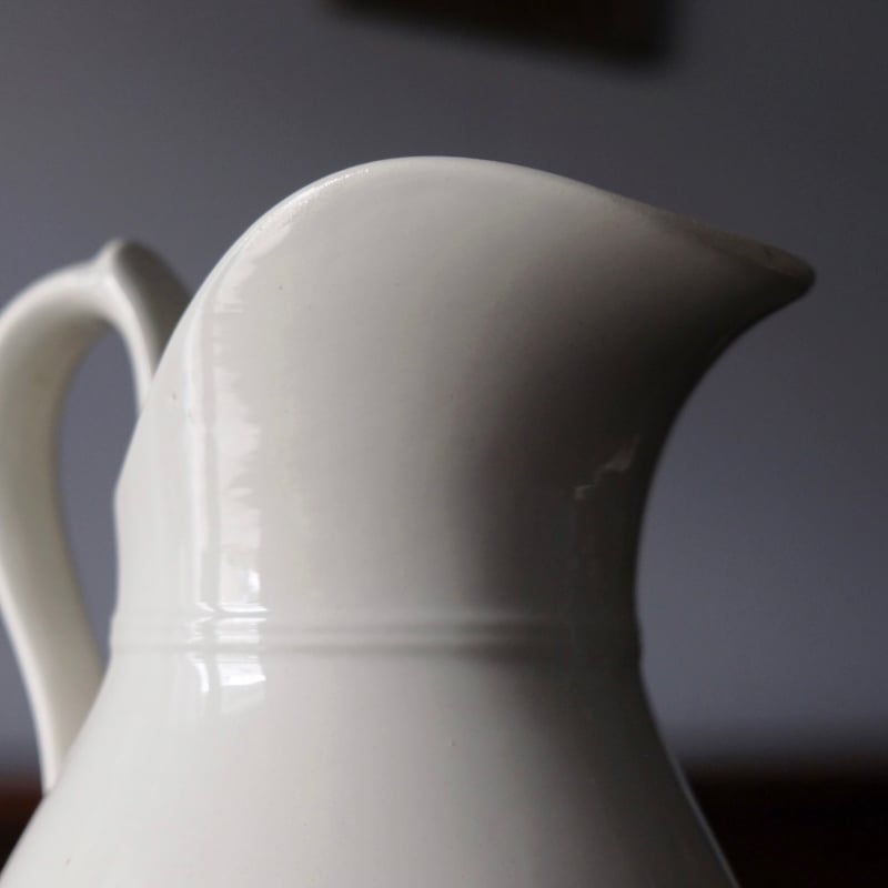 Badonviller バドンヴィレ 白 ピシェ h22cm フランス アンティーク 0501