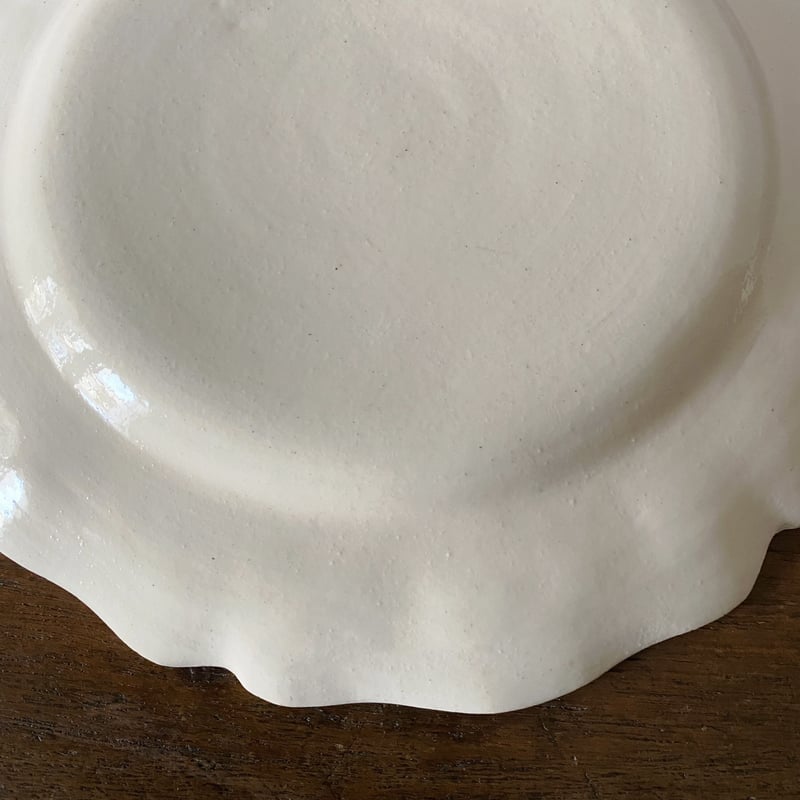 【未使用】  ホワイト レリーフ　1級品　大皿 ポントシュー Pont aux Choux レリーフ皿 丸皿 平皿 φ23.2cm アンティー