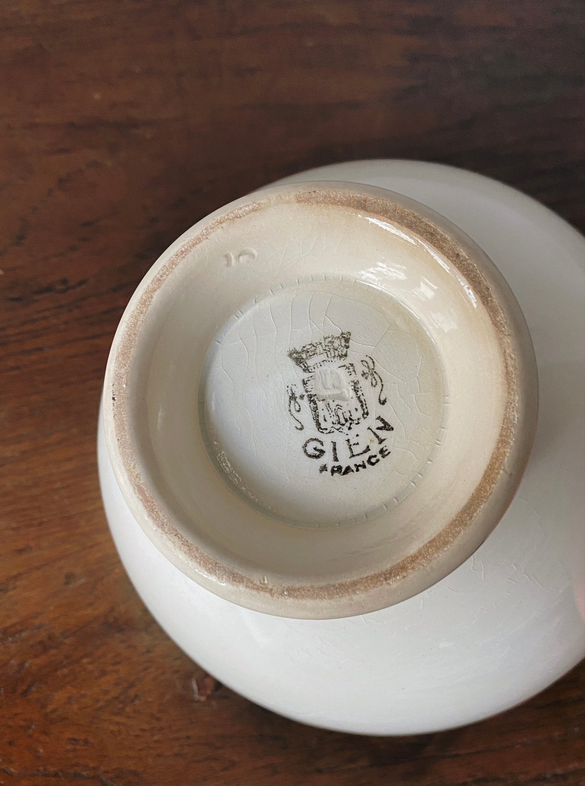 Gien ジアン 白 カフェオレ ボウル φ15.5cm フランス Gien ジアン 白 カフェオレ ボウル φ15.5cm フランス