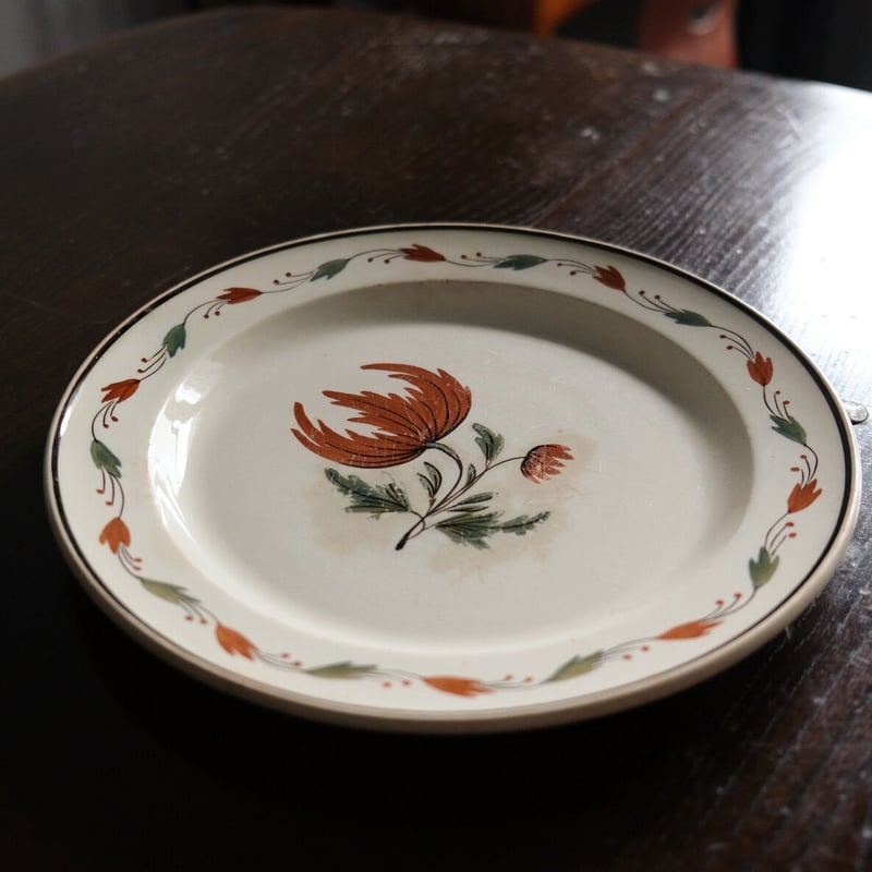 キズキズ謎のオクトゴナル皿　フランス19世紀初　ファイアンスフィーヌ（印有） キズキズ謎のオクトゴナル皿 フランス19世紀初 ファイアンス