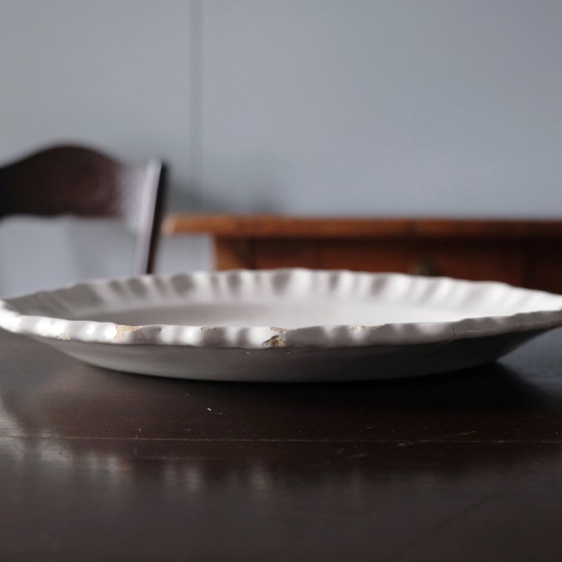 ムスティエ オーバル皿 34.5 x 24cm Moustiers ムスティエ フリル リム皿 オーバル皿 楕円皿 30.8cm