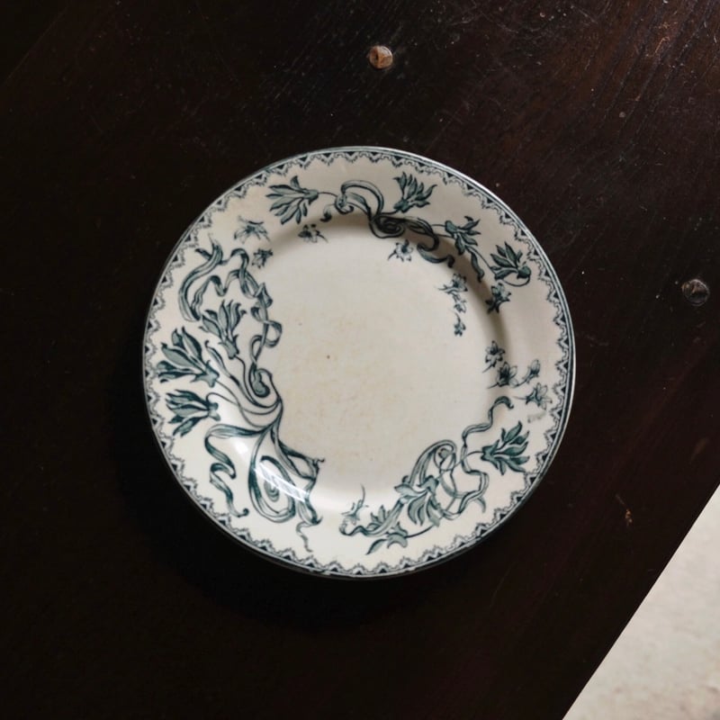 フランスヴィンテージ｜サラン SALINS｜格子柄 チェック｜スープ皿2枚セット サラン Salins Herbier エルビエ 押し花柄 デザート 皿 φ21.5cm フラン