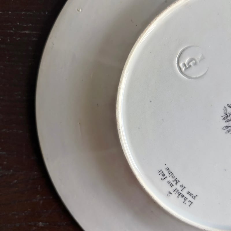 Choisy le roi ショワジールロワ なぞなぞ 彩色 グリザイユ 平皿 φ20