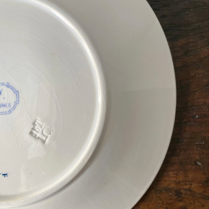 U&C SARREGUEMINES サルグミンヌ VICHY クローバー 平皿 リム皿 デザー