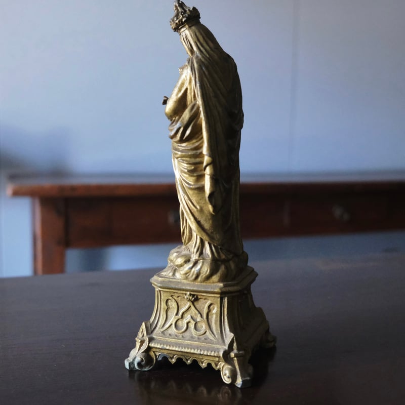 メタル製 勝利の 聖母子 マリア像 h24.8cm フランス メタル製 勝利の 聖母子 マリア像 h24.8cm フランス