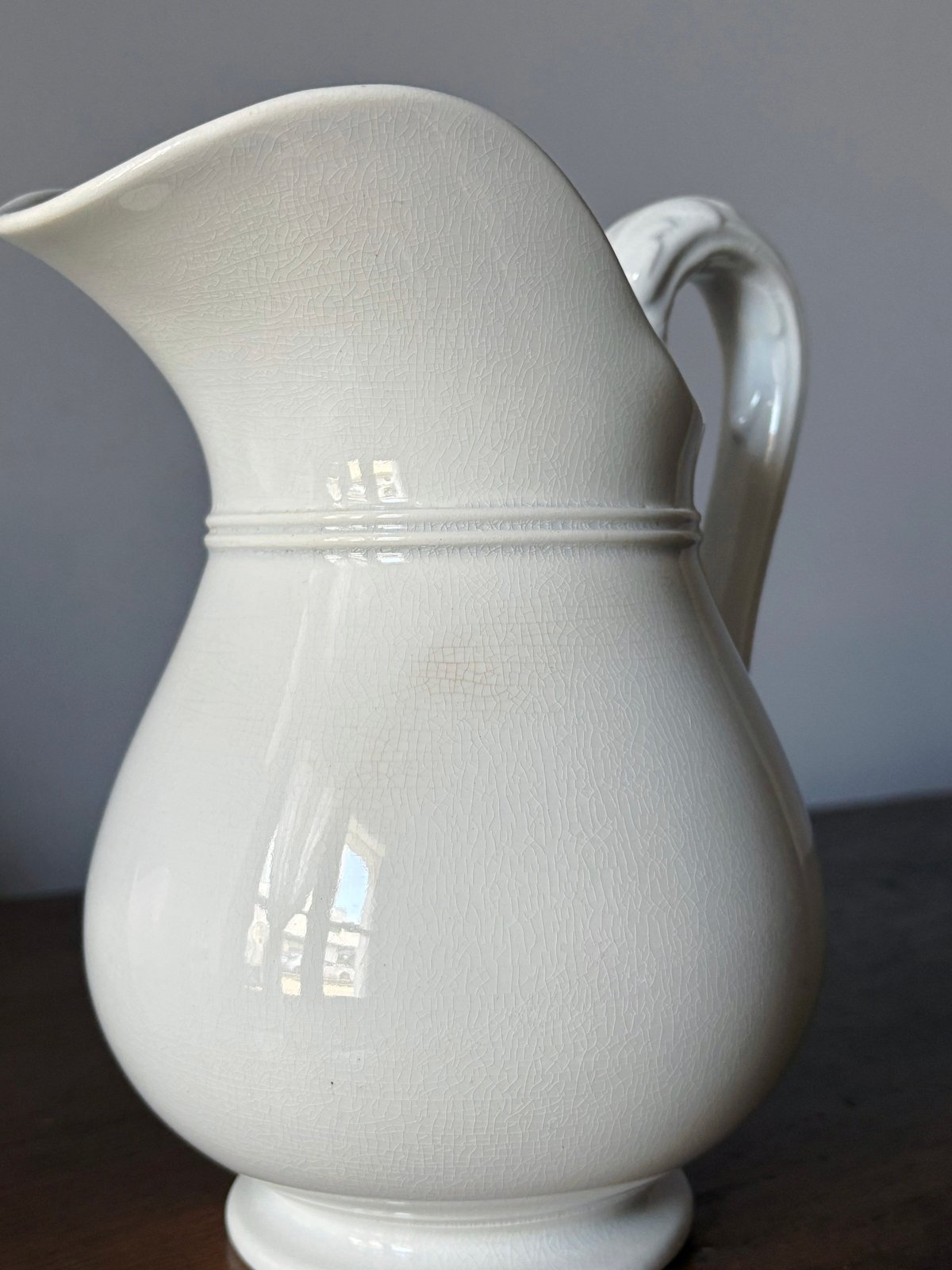 Sarreguemines サルグミンヌ 白 ピシェ 花器 花瓶 h19.5cm フランス ア