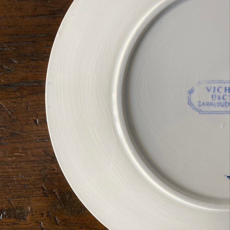 U&C SARREGUEMINES サルグミンヌ VICHY クローバー 平皿 リム皿 デザー