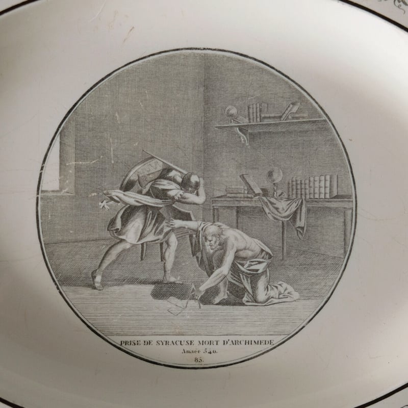 初期クレイユファイアンスフィーヌ天使の皿グリザイユフランス