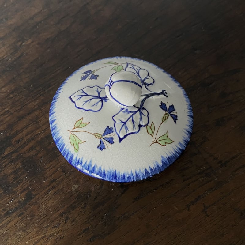 フランス　おままごと　アンティーク　プレート　大きめ　矢車菊　豆皿　取り皿 フランス おままごと アンティーク プレート 大きめ 矢車菊 豆皿 取り皿