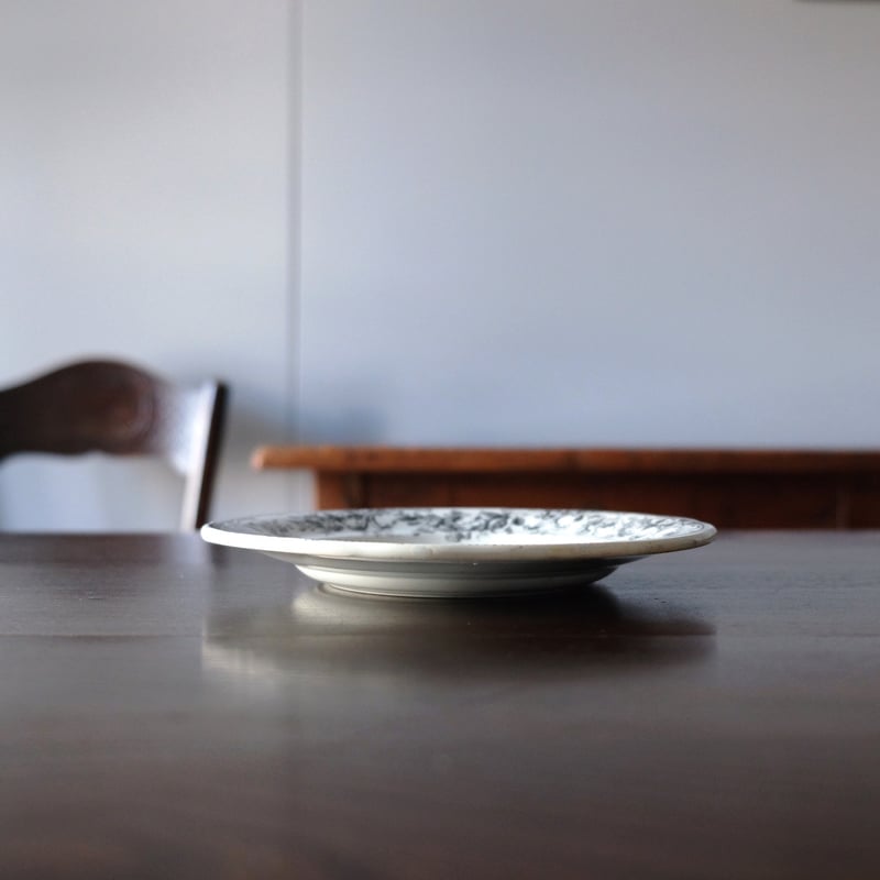 【美品】クレイユモントロー　グリザイユ　フランスアンティーク皿　３枚セット Creil & Montereau クレイユ＆モントロー レリーフ グリザイユ 皿 φ19.8