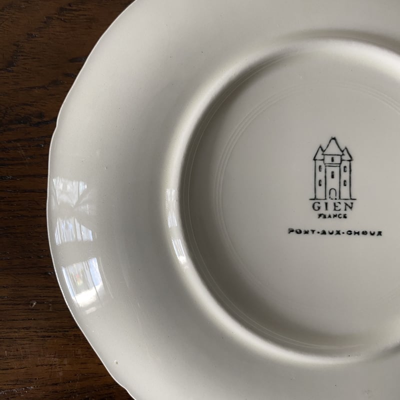 ジアン　Gien ポントシュー　プレート２枚　18.5㎝　２枚　フランス製 ジアン ポントシュー 深皿 ヴィンテージ b060011 | jinen_antique