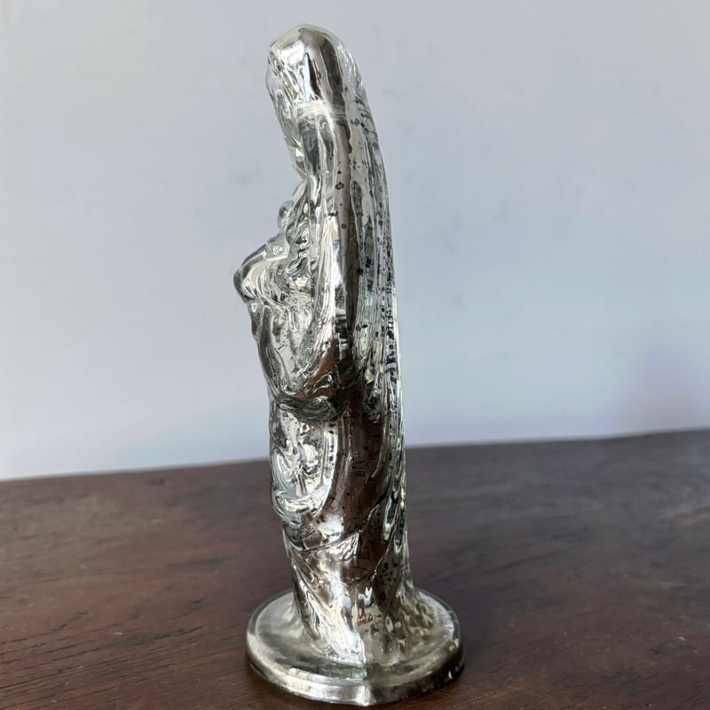 最終お値下げ✳︎レア✳︎マーキュリーガラス キリスト像 vintage アンティーク マーキュリーガラス 聖母子像 マリア像 18.8cm フランス アンティーク