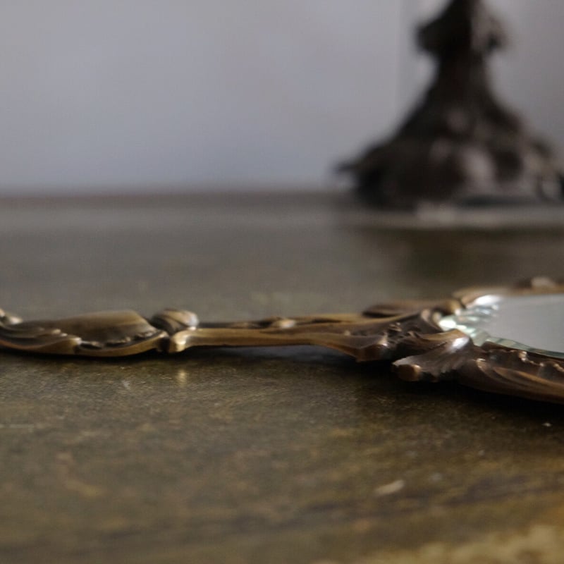 フランス アンティーク 手鏡 ミラー 手鏡 ミラー ロカイユ装飾 アンティーク 050044 | jinen_antique