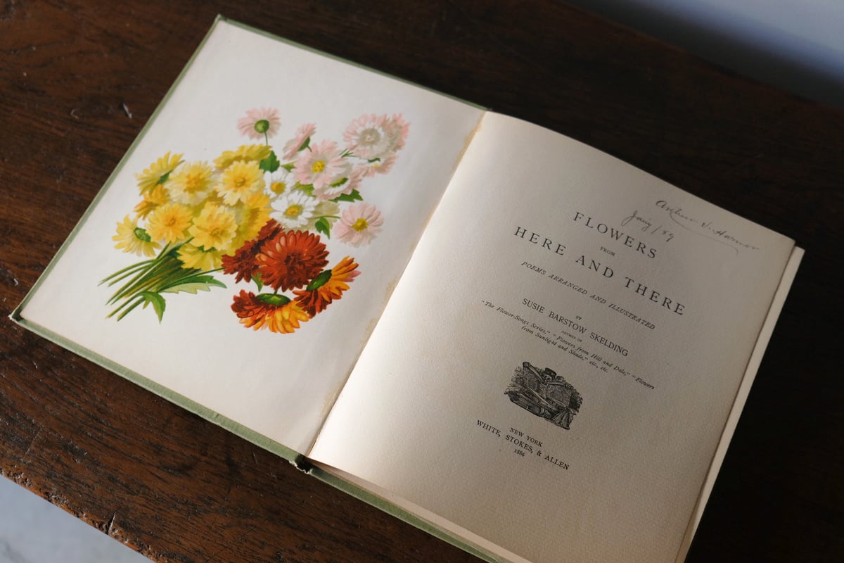 花 詩集 本 Flowers from here and there 1886年 アンティーク