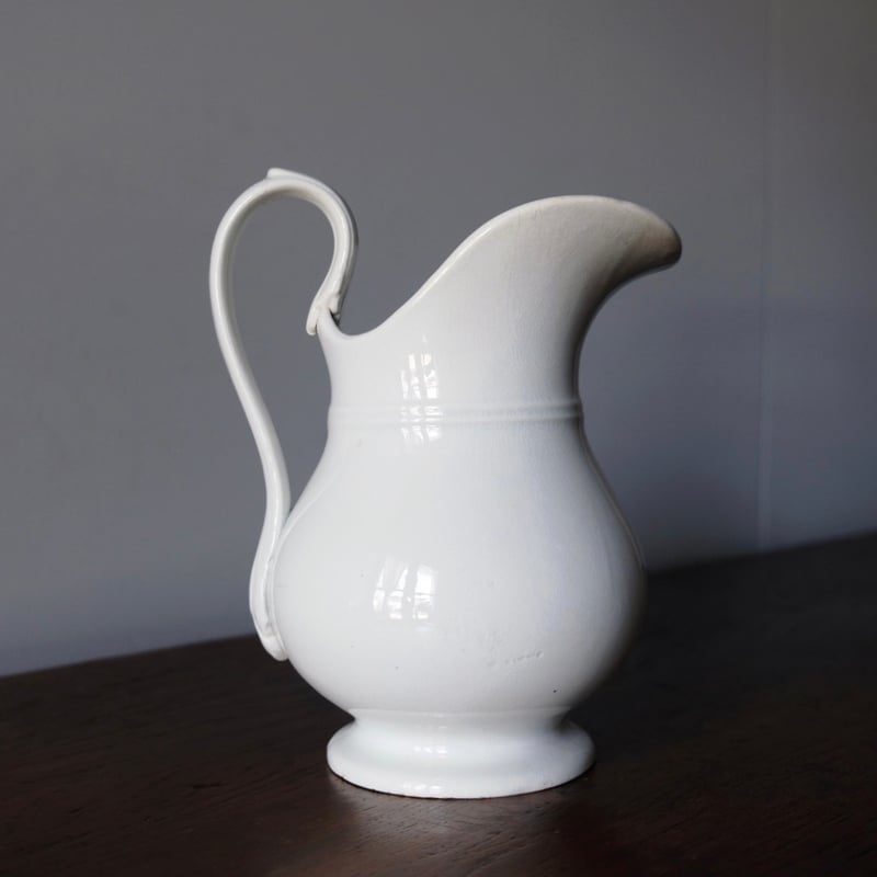 Gien 白 ピシェ h21.5cm フランス アンティーク 0501716 | jinen_ Gien 白 ピシェ h21.5cm フランス アンティーク 0501716 | jinen_