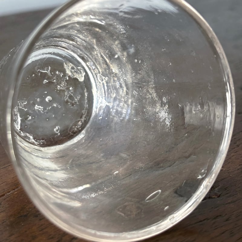 キャンドルグラス 無色 h6.9cm フランス アンティーク 0502258 | jinen_