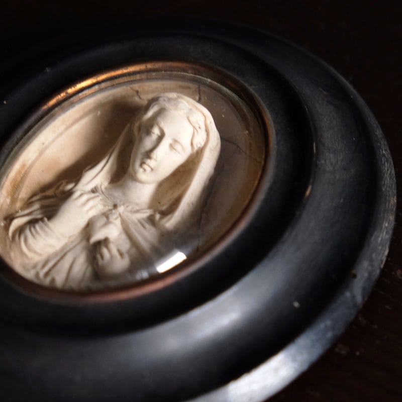 メダイヨン 聖母 マリア 額装品 フランス アンティーク 0501546