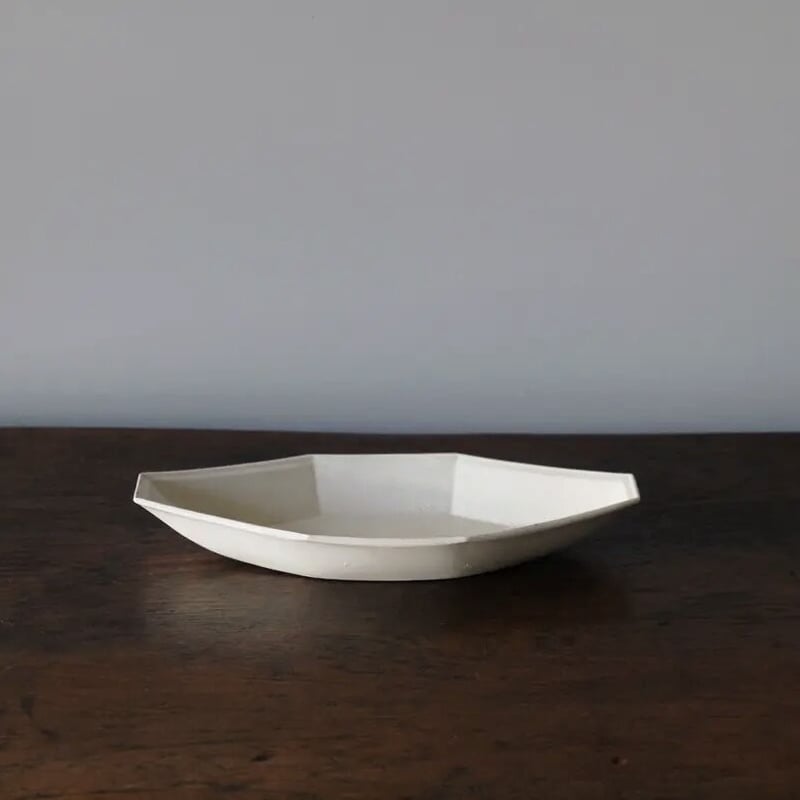 ファイアンスフィーヌ　ラヴィエ　フランスアンティーク ファイアンスフィーヌ 舟形 ラヴィエ 無刻印 CREIL可能性 フランス