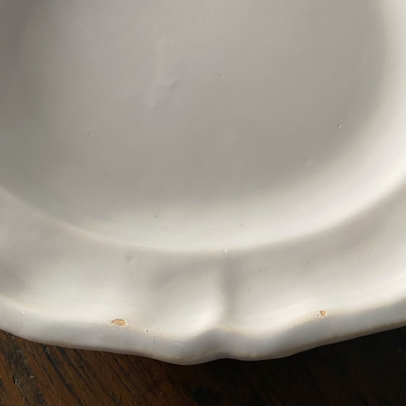 ムスティエ Moustiers 花リム 大皿 丸皿 φ31.6cm アンティーク 050151