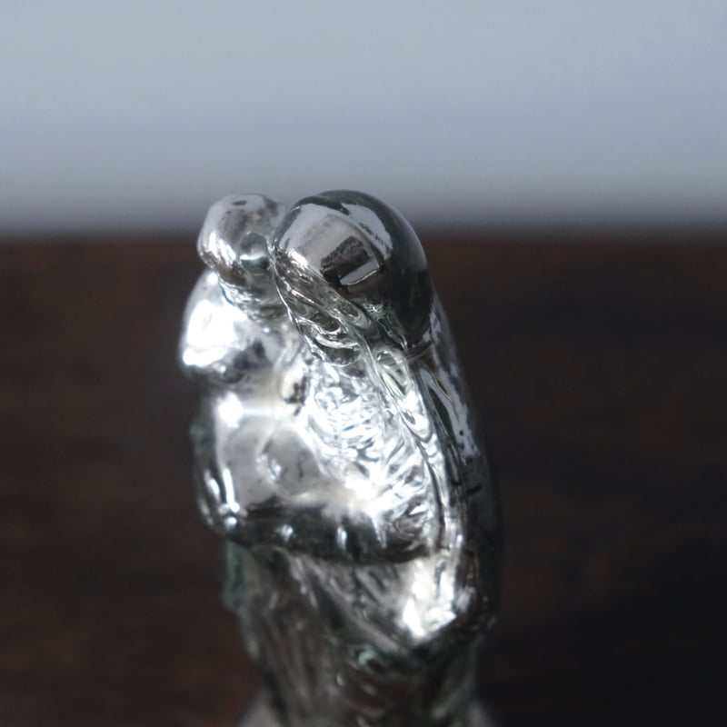 マーキュリーガラス 聖母子像 マリア像 18.8cm フランス アンティーク