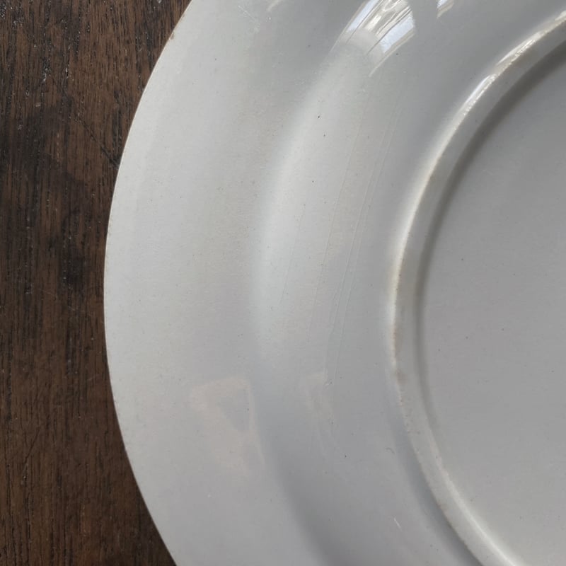 GIEN ジアン リム皿 白皿 セミクルーズ アンティーク b 050423 | jinen_