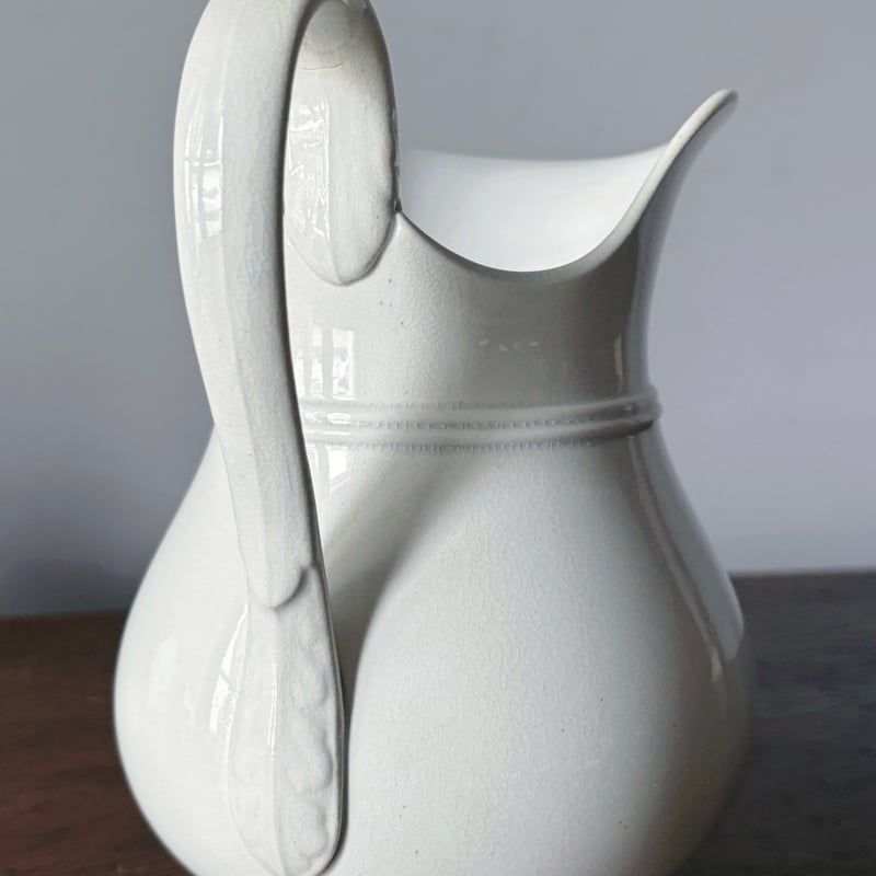 Choisy le Roi ショワジールロワ 白 ピシェ ピッチャー 花器 花瓶 h19.5