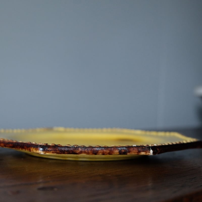 ヴァロリス 窯 オクトゴナル マスタード 色 プレート ヴィンテージ