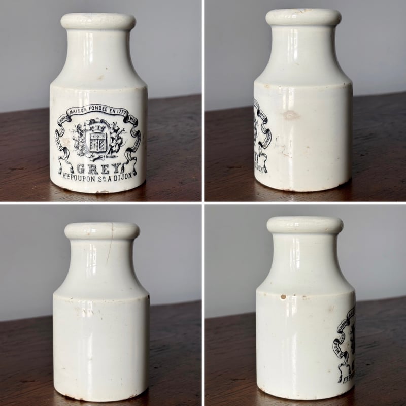 クレイユモントロー　masterd pot フランスアンティーク フランス製アンティーク クレイユモントローマスタードポット