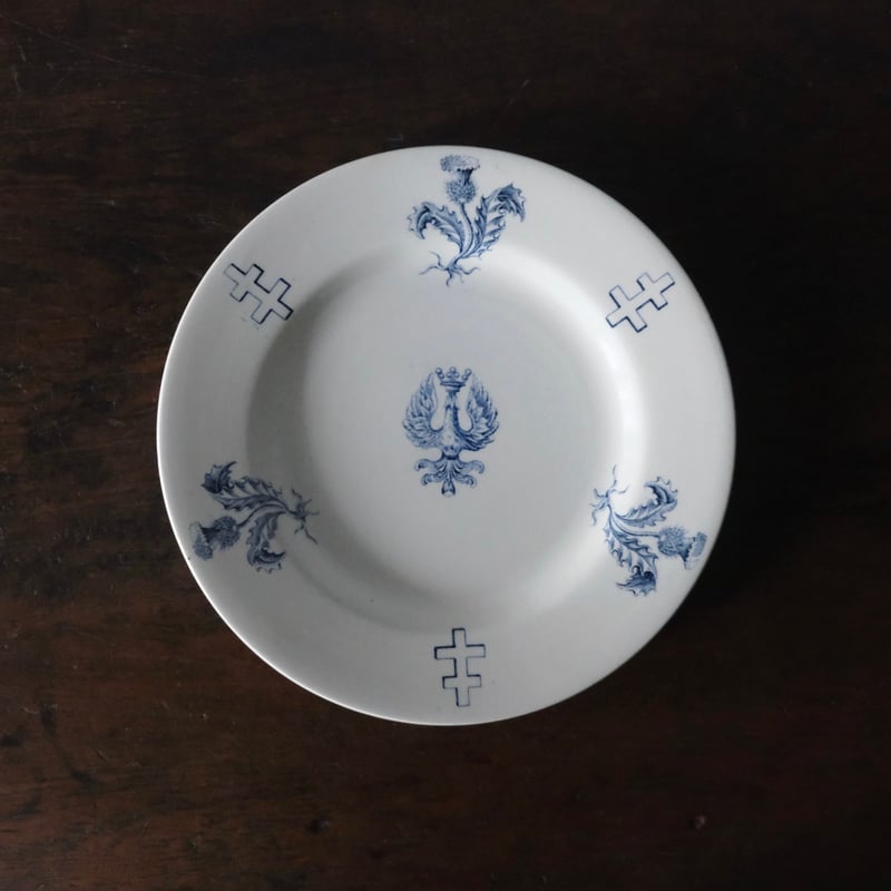 K&G Lunéville ロレーヌ 十字 紋章ディナー 皿 φ23.9cm フランス アンテ