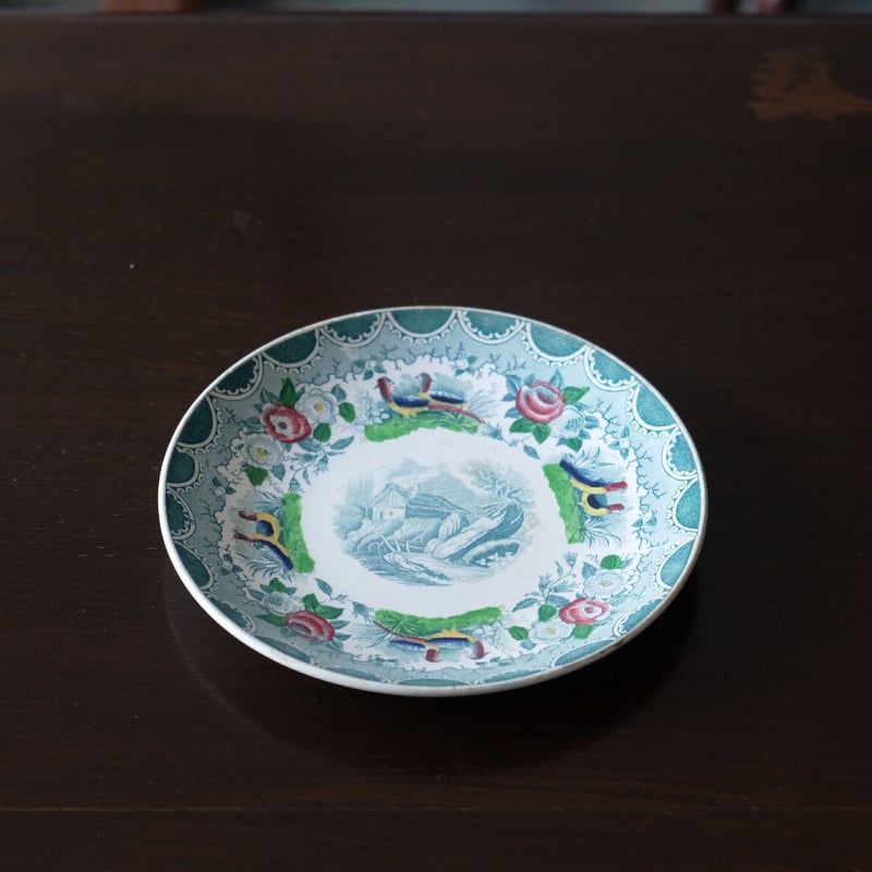 サルグミンヌ SARREGUEMINES 平皿 雉 φ18cm フランス アンティーク 050