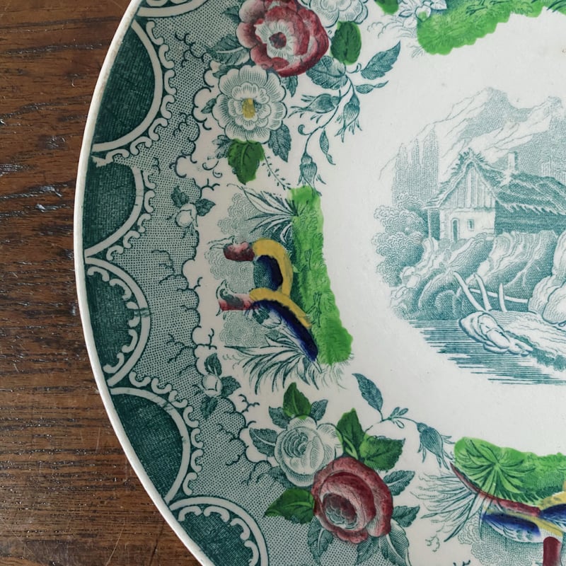 サルグミンヌ SARREGUEMINES 平皿 雉 φ18cm フランス アンティーク 050
