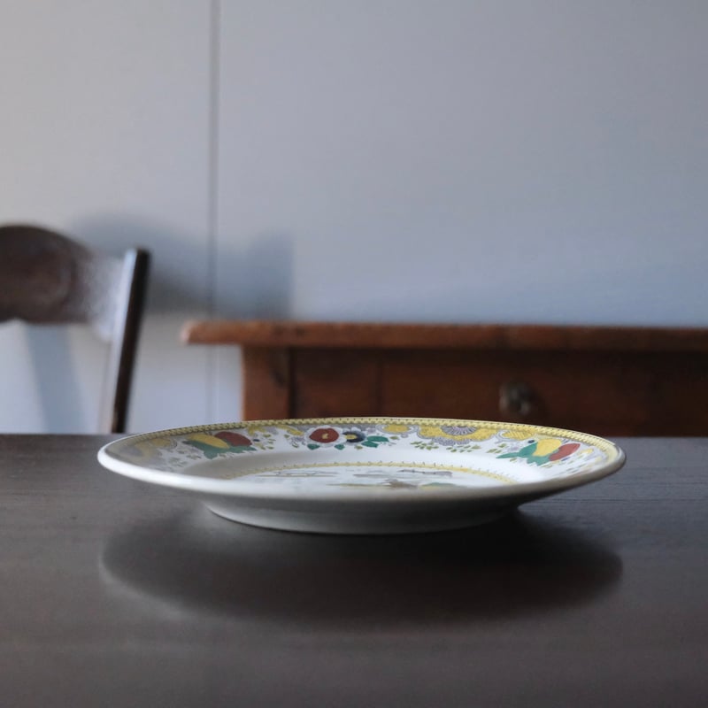 Choisy le roi ショワジールロワ なぞなぞ 彩色 グリザイユ 平皿 φ20.7c