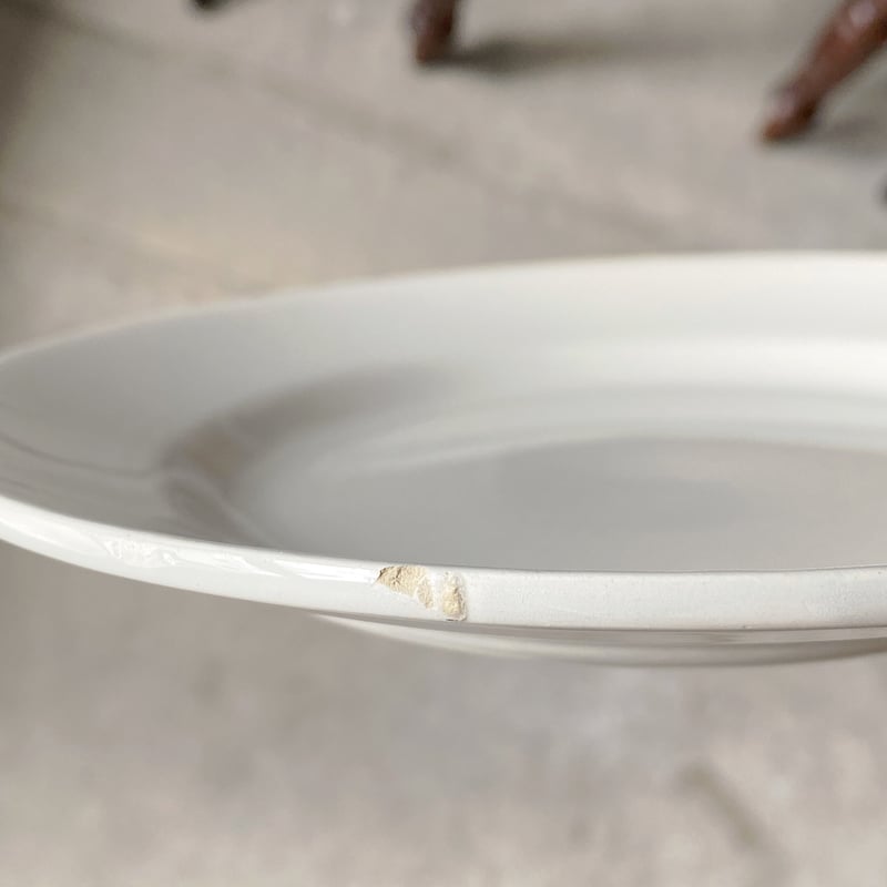 ニーデルヴィレー Nidelviller 白皿 平皿 リム皿 φ21.6cm フランス アン