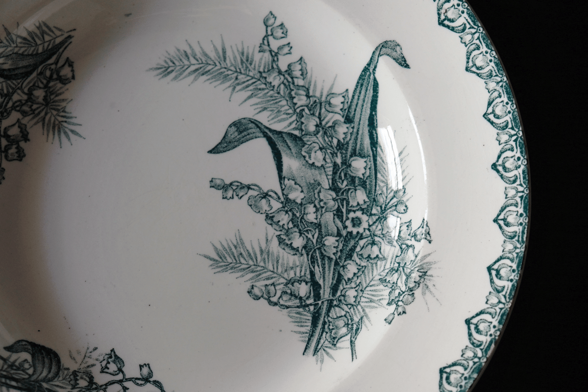 サンタマン ミュゲ MUGUET 鈴蘭 深皿 リム皿 φ21.8cm フランス