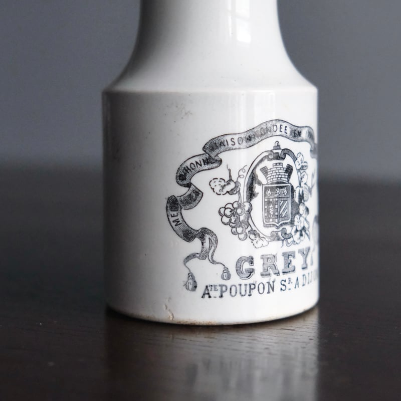 クレイユモントロー　masterd pot フランスアンティーク Creil & Montereau クレイユモントロー マスタード ポット h11