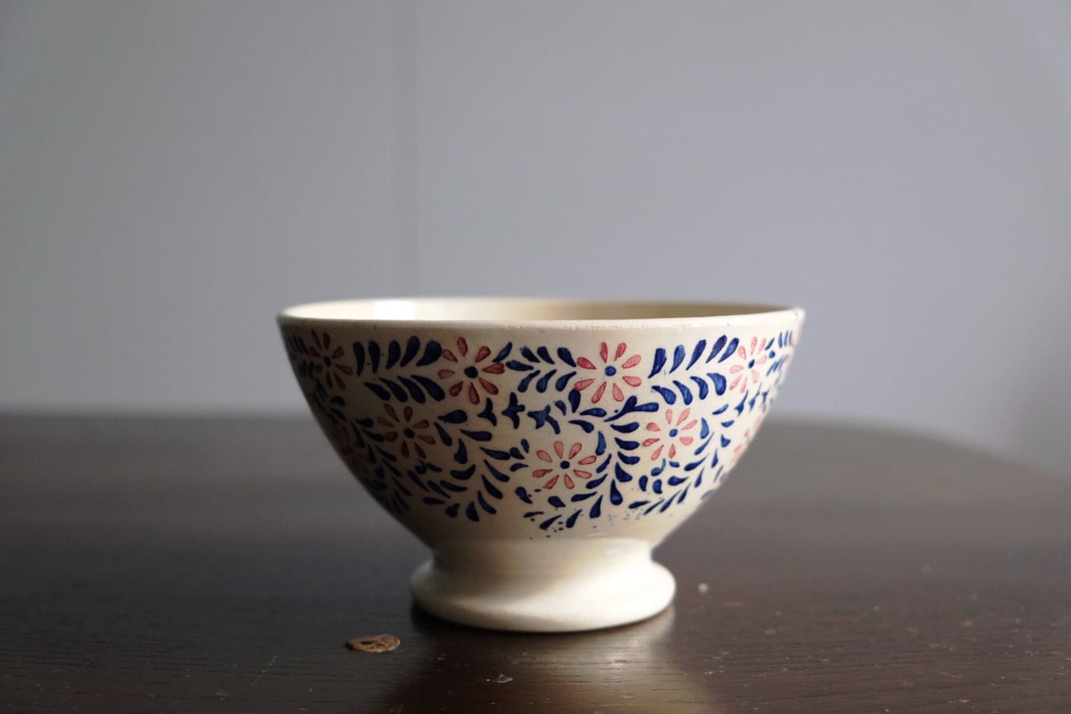 ディゴワン＆サルグミンヌ カフェオレボウル ステンシル植物柄