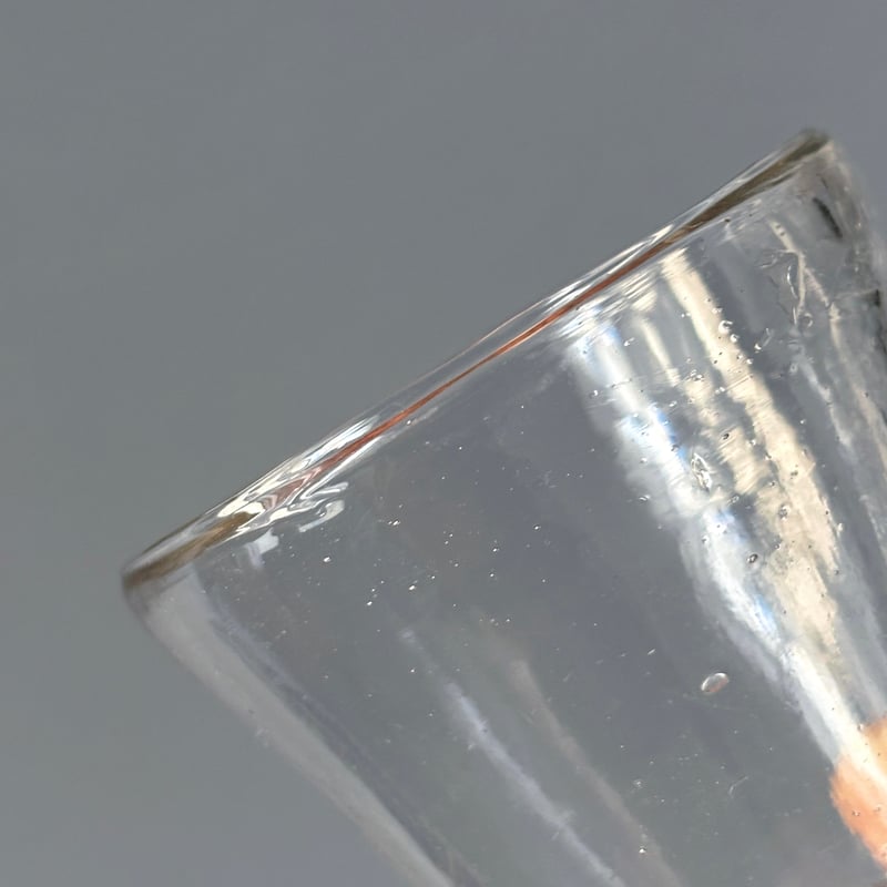 キャンドルグラス 無色 h6.8cm フランス アンティーク 0502304 | jinen_