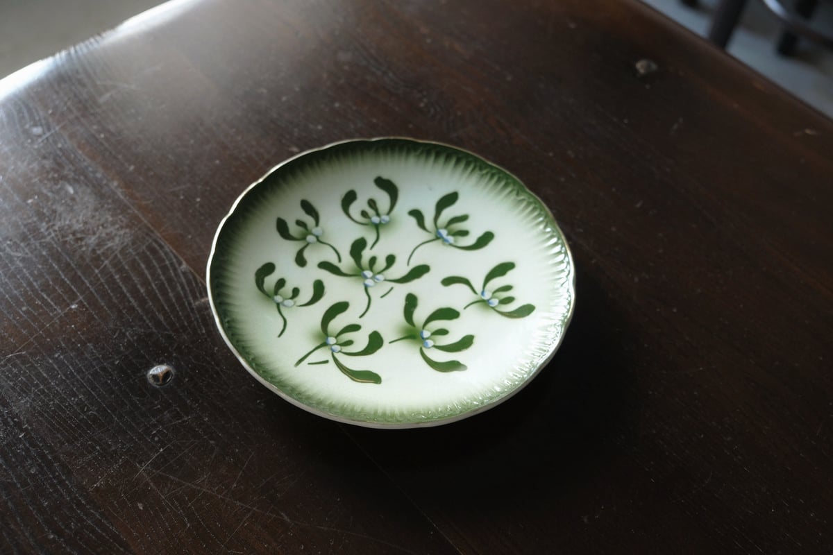 Badonviller バドンヴィレ ヤドリギ 平皿 φ21cm フランス アンティーク