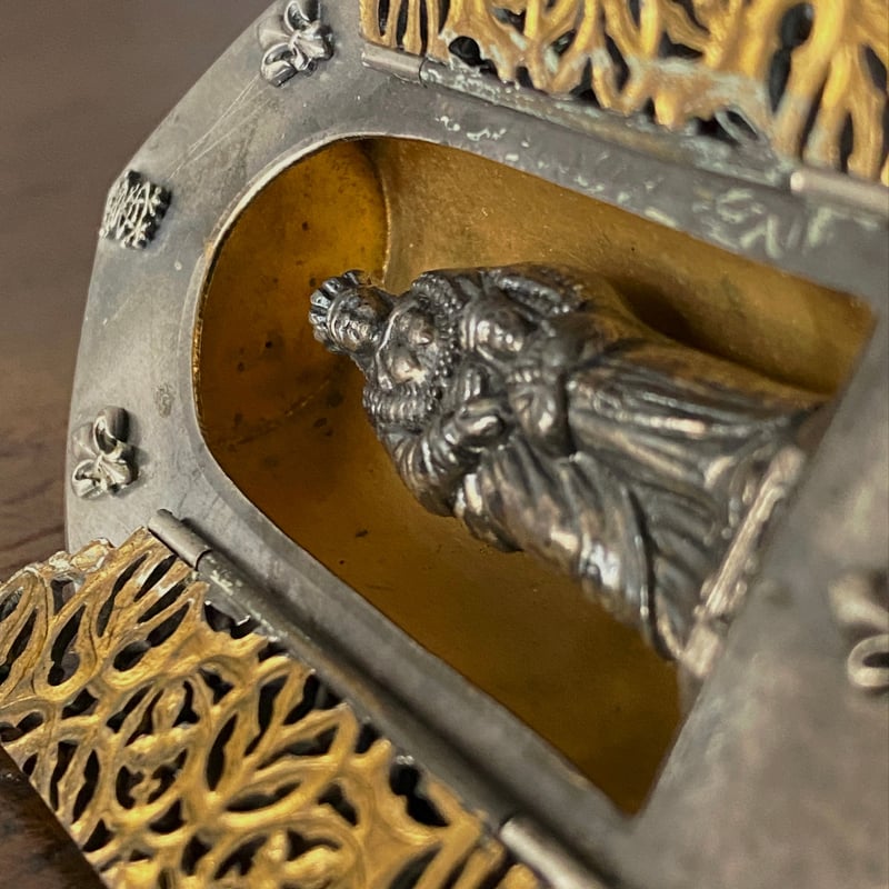 ルリケール 聖母子像 携帯用 9.5cm フランス アンティーク 0501754