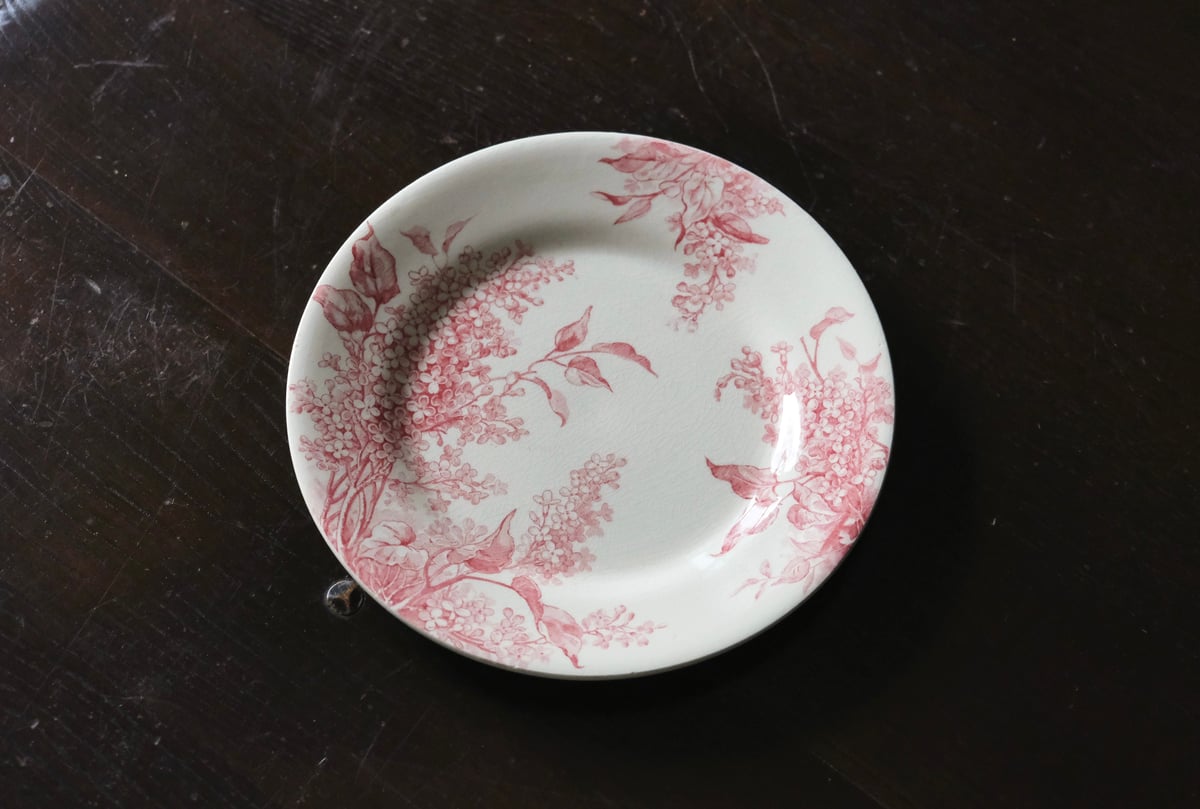 Gien Lilas ジアン リラ 平皿 デザート皿 φ21.3cm フランス