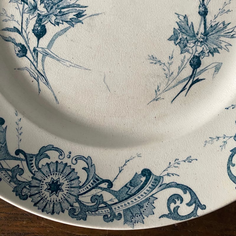 Creil montereau 矢車菊　手描き　フランス　アンティーク Creil montereau 矢車菊 手描き フランス アンティーク - メルカリ