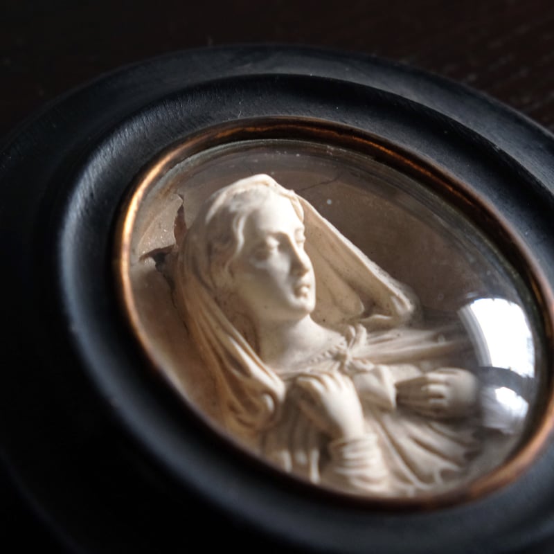 メダイヨン 聖母 マリア 額装品 フランス アンティーク 0501546