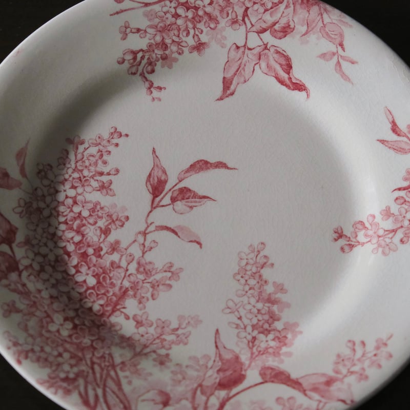 フランス/GIENジアンLILASリラの花のデザート皿 Gien Lilas ジアン リラ 平皿 デザート皿 φ21.3cm フランス