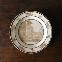 ① 美品 クレイユモントロー　オクトゴナル　深皿 スーププレート アンティーク Creil et Montereau【オクトゴナル】深皿24.5cm/クレイユモントロー
