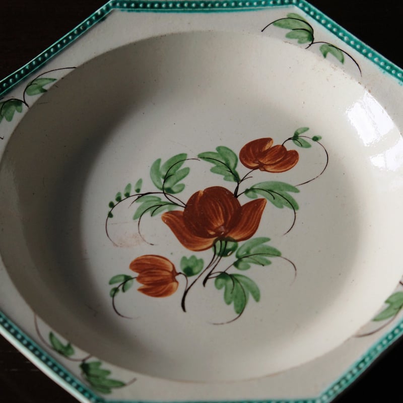 アンティーク 色絵 人物 花紋 小皿 9枚 MOR70627 伊万里 色絵 麒麟草花 輪花型 七寸皿 - 生活骨董と古布の