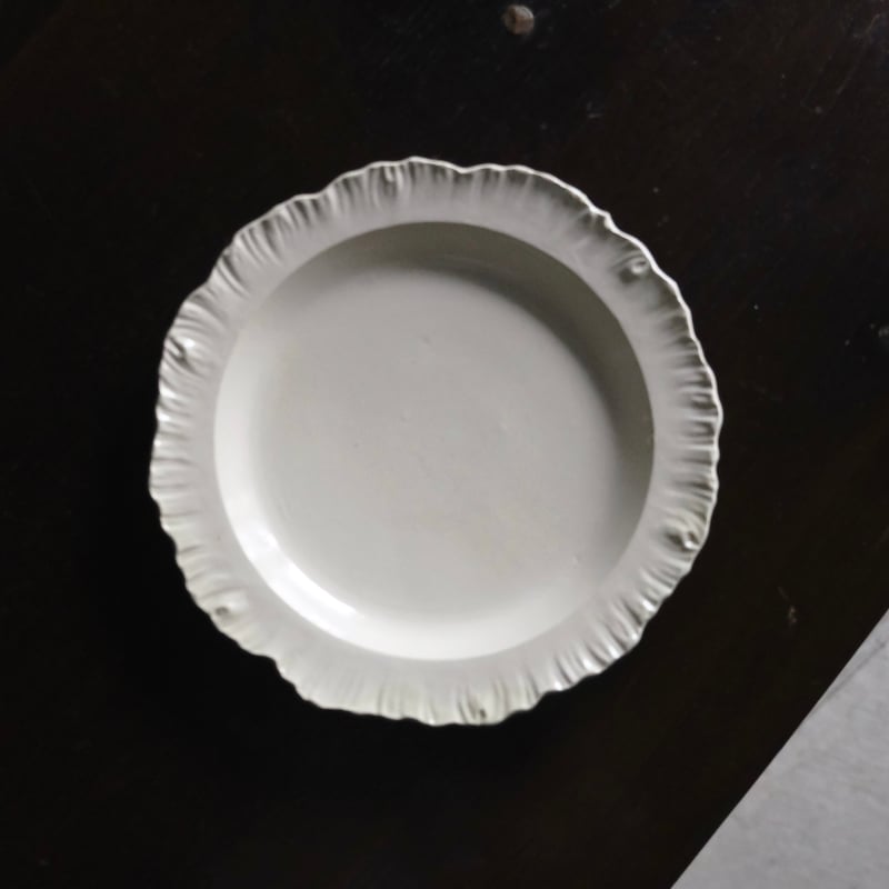 クリームウェア フリルリム 平皿 アンティーク φ22.8cm a 050882 | jine