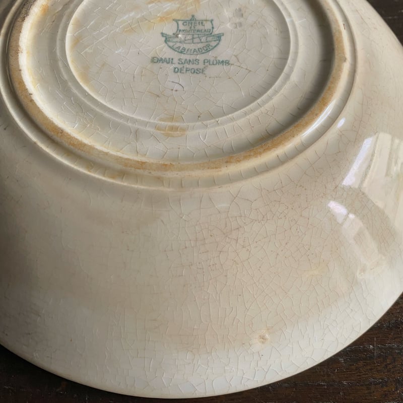 クレイユモントロー Creil et Montrereau 動物と小花柄深皿 B