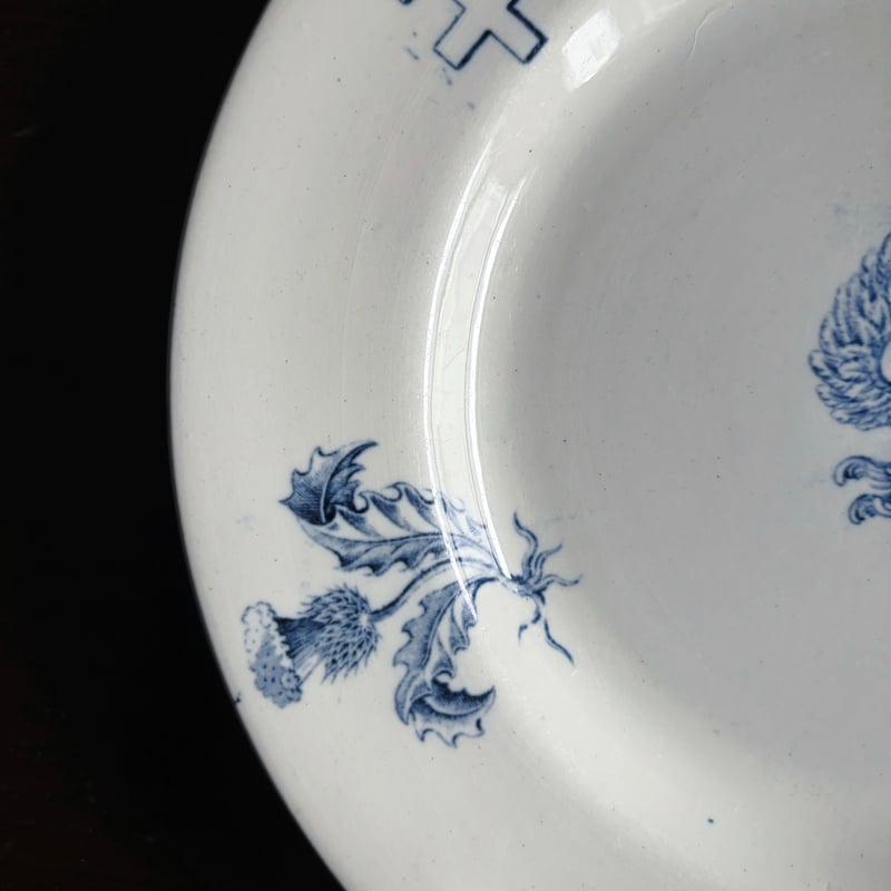 K&G Lunéville ロレーヌ 十字 紋章ディナー 皿 φ23.9cm フランス アンテ