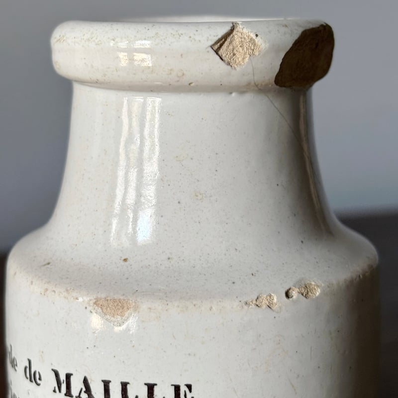 19世紀 窯不明 Maille マイユ マスタード ポット h12.6cm フランス
