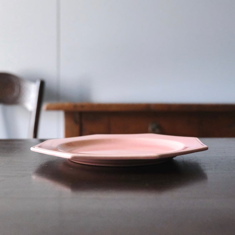 ピンク オクトゴナル 平皿 おそらく ポエト・ラヴァル フランス